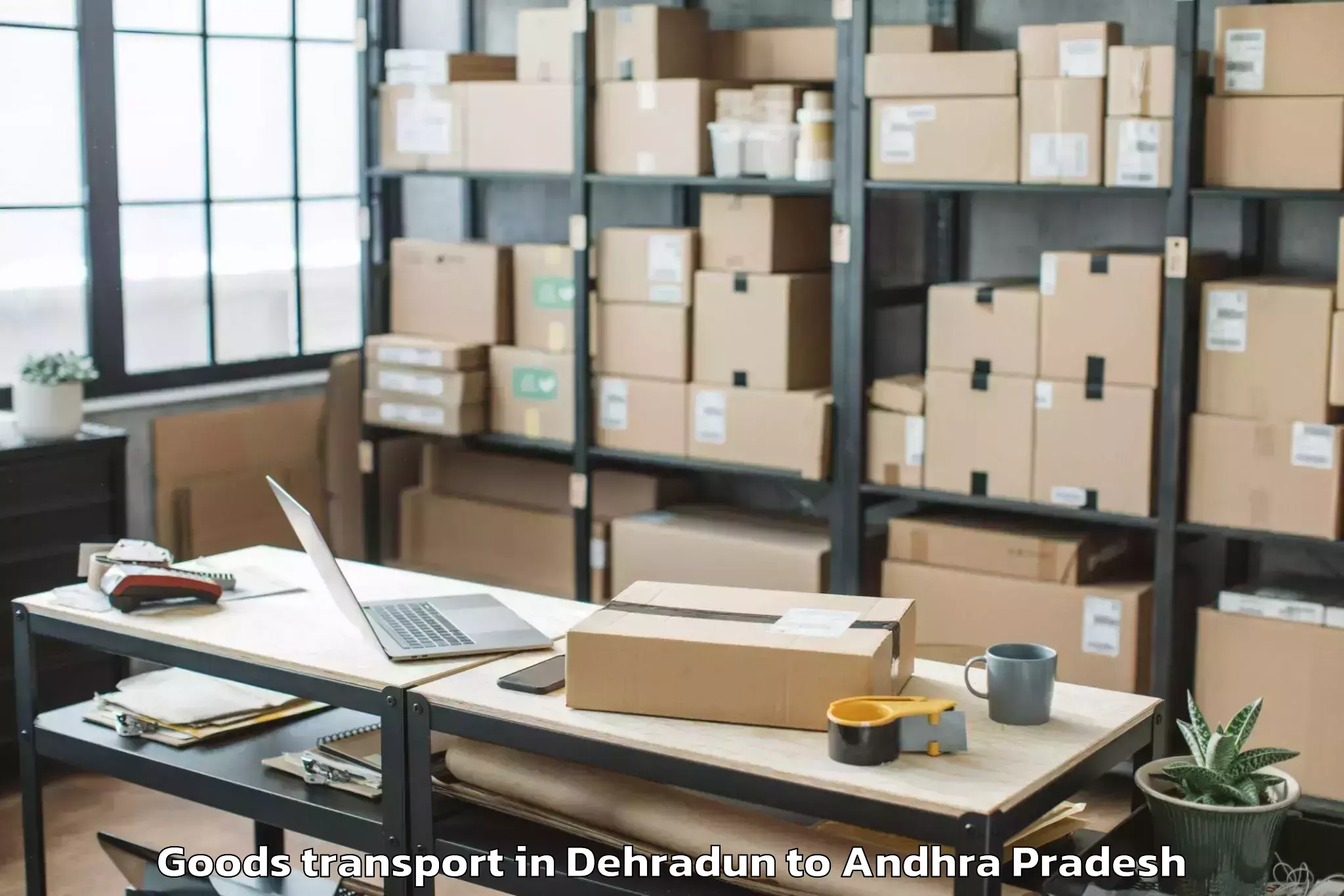 Quality Dehradun to Thotapalli Gudur Goods Transport